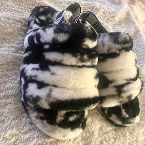 UGG Fluff Yeah Slide Black/White Marble